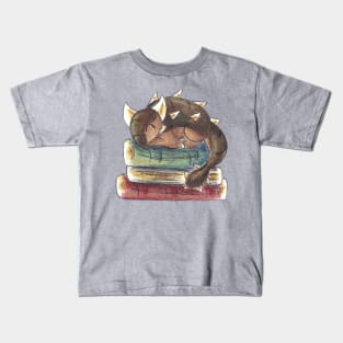 Curled Up in Studies Kids T-Shirt